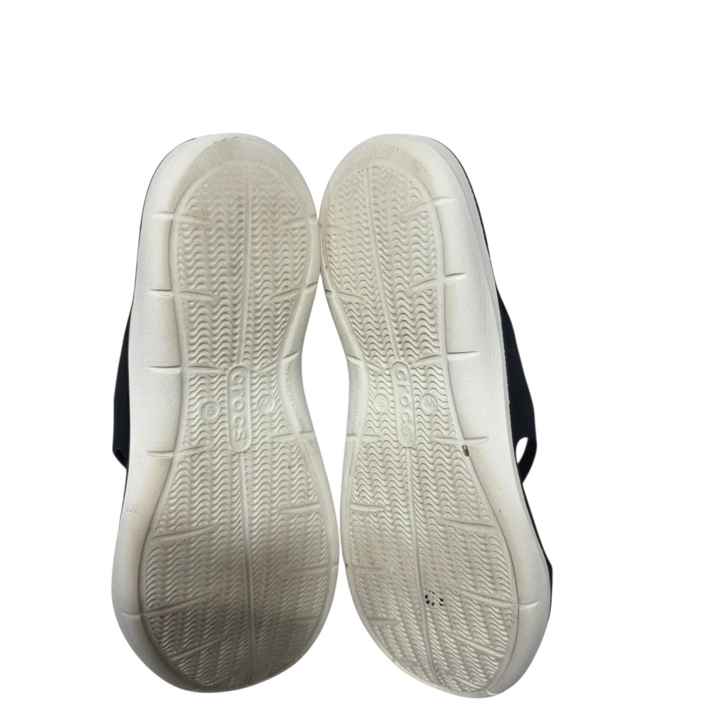 Crocs Swiftwater Sandal Womens 9 Black White Strappy Comfort Slip On - Picture 9 of 10